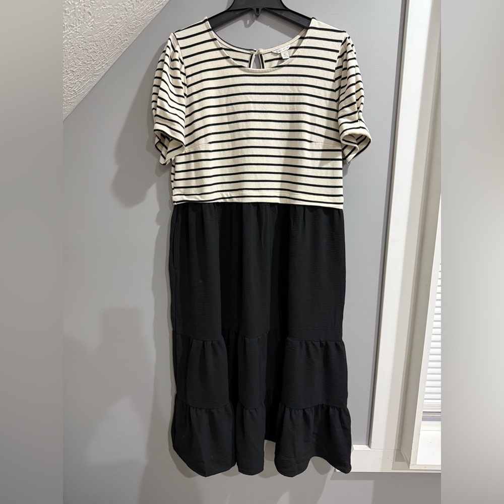 Striped Black and White Dress